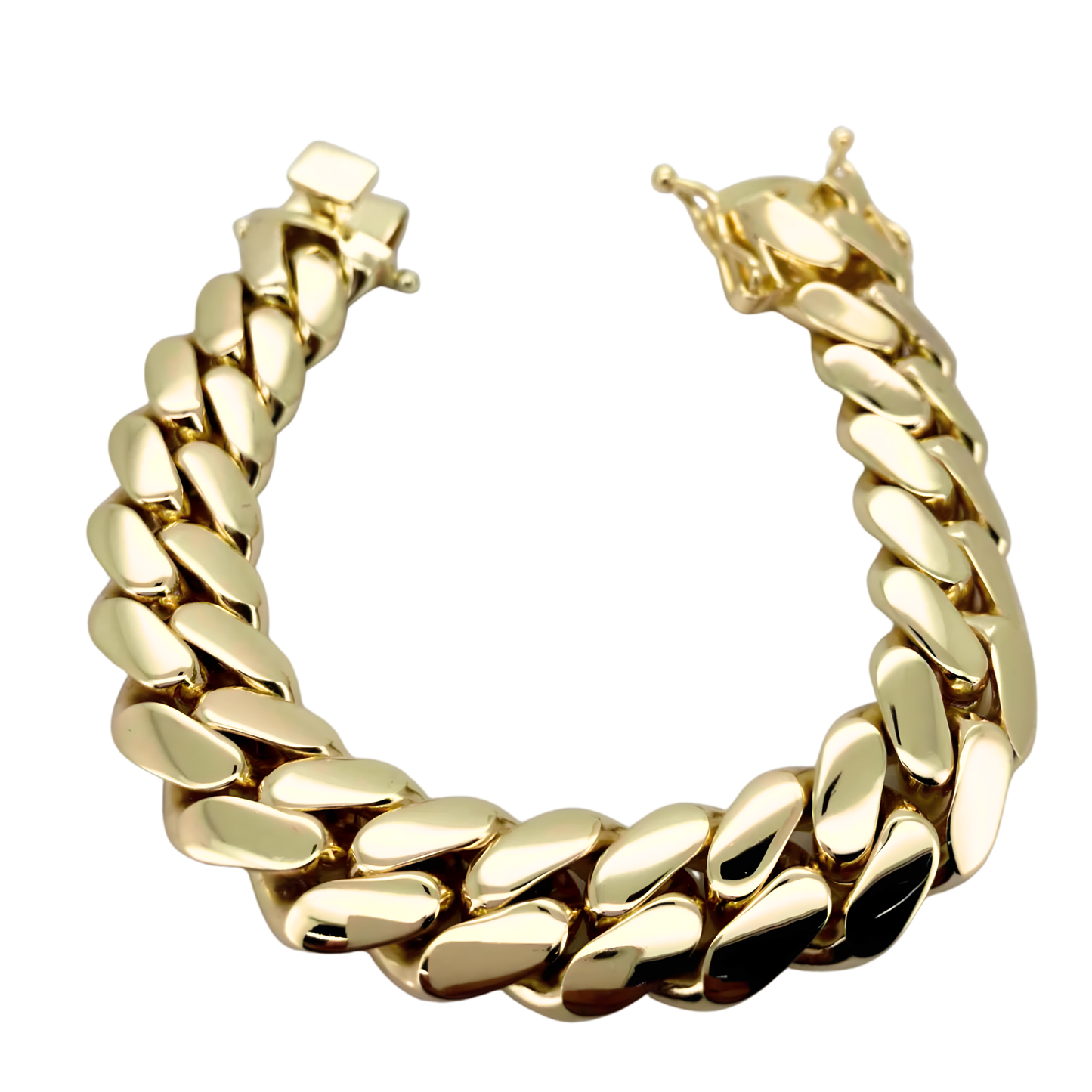 Pulsera Cubana Enchapada en Oro 14K – 18mm